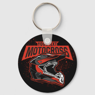 Personalized Dirt Bike Motocross Racing Helmet Keychain