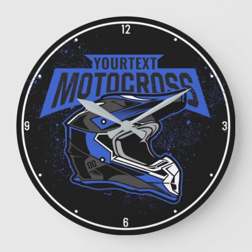 Personalized Dirt Bike Motocross Racing Helmet  Large Clock