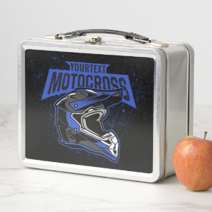 Personalized Dirt Bike Motocross Racing Helmet Metal Lunch Box