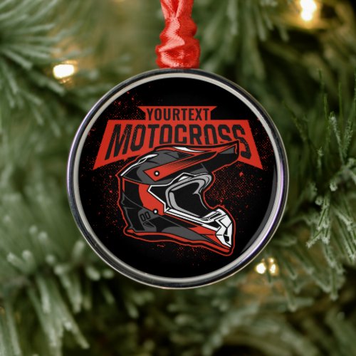 Personalized Dirt Bike Motocross Racing Helmet  Metal Ornament