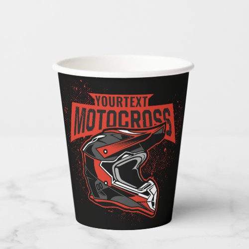Personalized Dirt Bike Motocross Racing Helmet Paper Cups