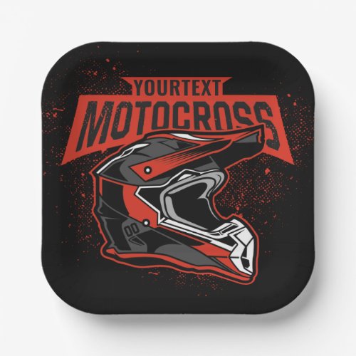 Personalized Dirt Bike Motocross Racing Helmet   Paper Plates