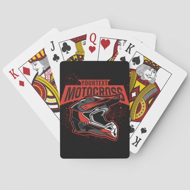 Personalized Dirt Bike Motocross Racing Helmet    Poker Cards (Back)