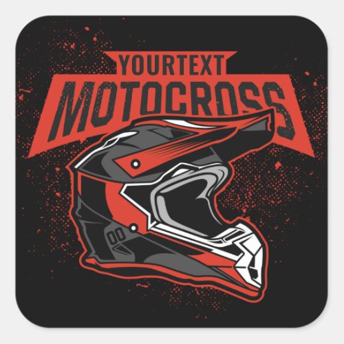 Personalized Dirt Bike Motocross Racing Helmet    Square Sticker