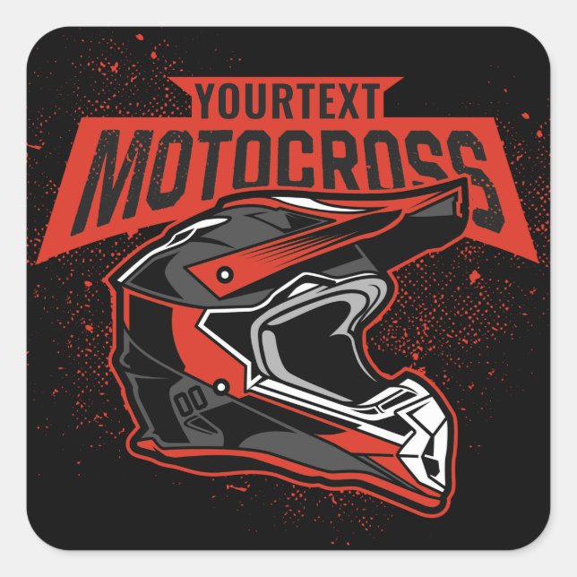 Personalized Dirt Bike Motocross Racing Helmet    Square Sticker (Front)