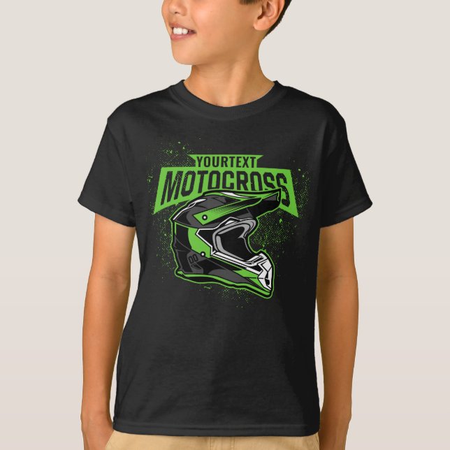 Personalized Dirt Bike Motocross Racing Helmet  T-Shirt (Front)