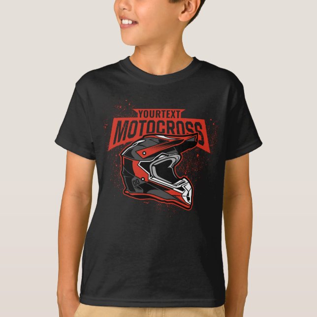 Personalized Dirt Bike Motocross Racing Helmet  T-Shirt (Front)