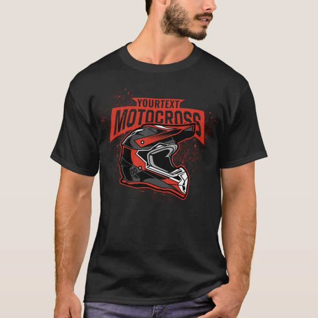 Personalized Dirt Bike Motocross Racing Helmet    T-Shirt (Front)