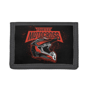 Personalized Dirt Bike Motocross Racing Helmet Tri-fold Wallet
