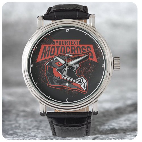 Personalized Dirt Bike Motocross Racing Helmet   Watch