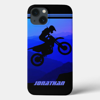 Personalized Dirt Bike Night Ride Motocross iPhone 13 Case