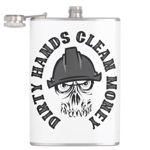 Personalized Dirty Hands Clean Money Flask