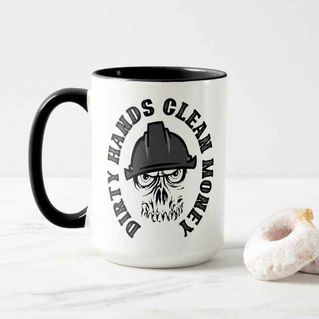 Personalized Dirty Hands Clean Money Mug (With Donut)