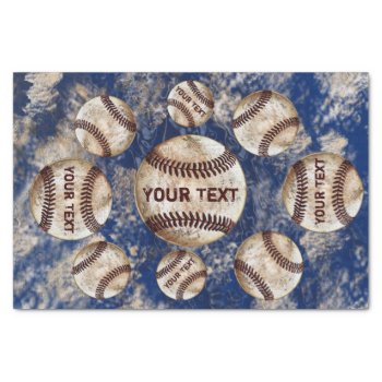 Personalized Dirty Vintage Baseball Tissue Paper by YourSportsGifts at Zazzle