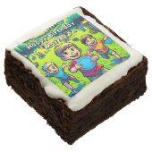 Personalized Disc Golf Boy's Birthday Brownie (Angled)