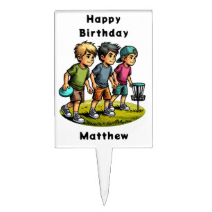 Personalized Disc Golf Boy's Birthday Cake Topper