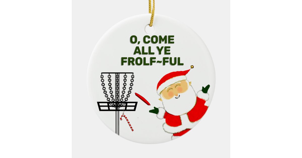 personalized disc golf Christmas Ceramic Ornament Zazzle