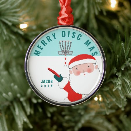 Personalized Disc Golf Gift Metal Ornament