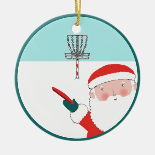 Personalized Disc Golf Holiday Gift Ceramic Ornament