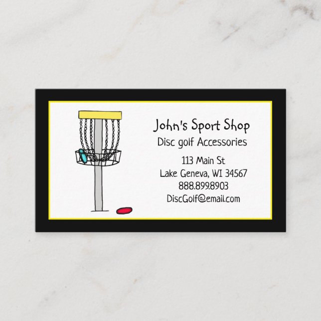 Personalized Disc Golf Shop Business    Card (Front)