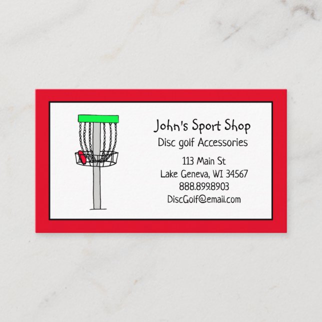 Personalized Disc Golf Shop Business    Card (Front)