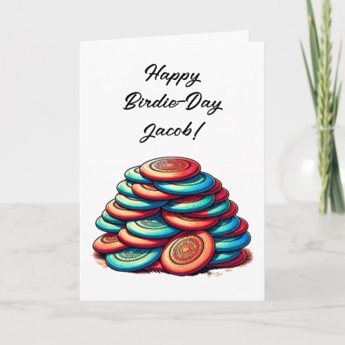 Personalized Disc Golf Themed Birthday Card