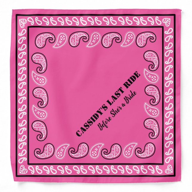 Personalized Disco Cowgirl Bachelorette Party Bandana (Front)