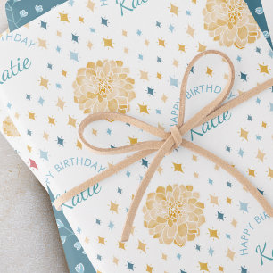Personalized Disco Snail Garden Party Birthday Wrapping Paper Sheets
