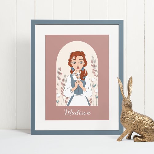 Personalized Disney  Belle in the Garden Poster
