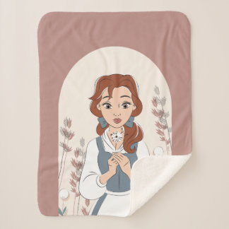 Personalized Disney | Belle in the Garden Sherpa Blanket