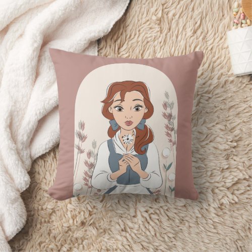 Personalized Disney  Belle in the Garden Throw Pillow