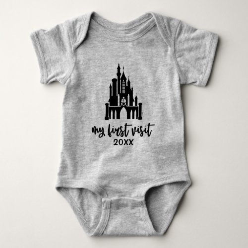 Personalized Disney Castle My First Visit T_Shirt Baby Bodysuit