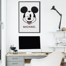 Personalized Disney Mickey Mouse Winking Face
