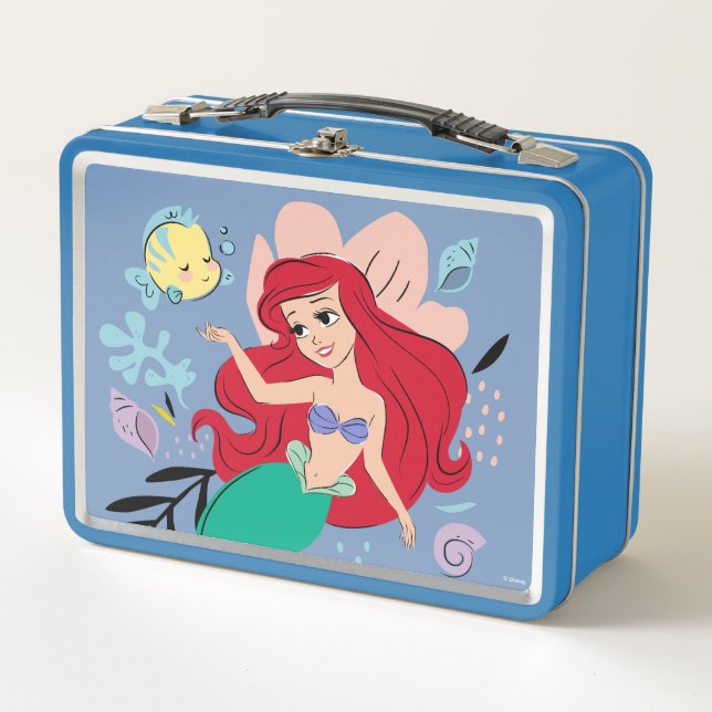Personalized Disney Princess | Ariel & the Ocean Metal Lunch Box (Front)