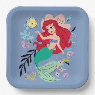Personalized Disney Princess Ariel & the Ocean Paper Plates