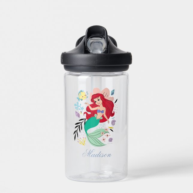 Personalized Disney Princess | Ariel & the Ocean Water Bottle (Front)