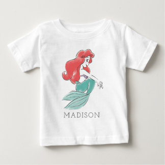 Personalized Disney Princess Ariel Watercolor Baby T-Shirt