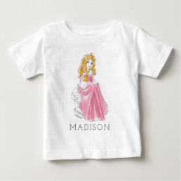 Personalized Disney Princess Aurora Watercolor  Baby T-Shirt