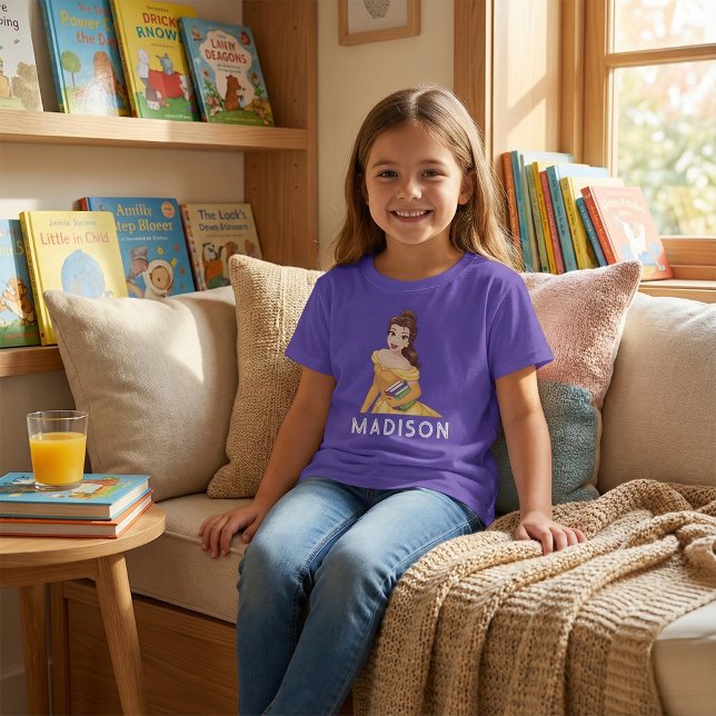 Personalized Disney Princess Belle Reading T-Shirt (Creator Uploaded)