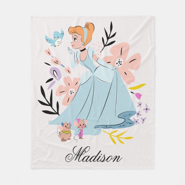 Personalized Disney Princess | Cinderella Fleece Blanket (Front)
