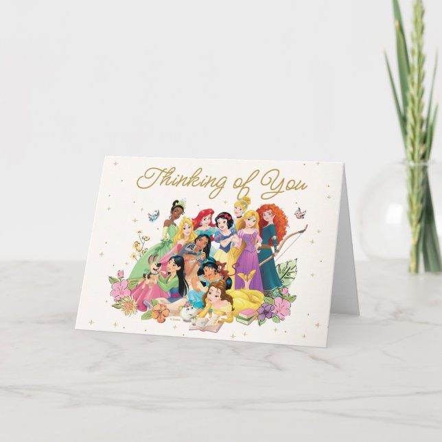 Personalized Disney Princess Floral Card (Front)
