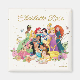 Personalized Disney Princess Floral Magnet