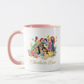Personalized Disney Princess Floral Mug