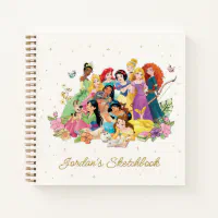 Disney Princess Aurora, Snow White and Cinderella Light Pink Spiral Notebook