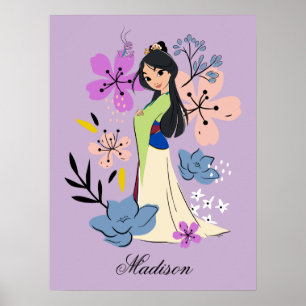 Personalized Disney Princess Mulan in the Garden Poster