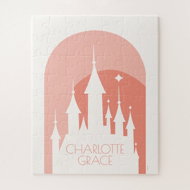 Personalized Disney Princess Pink Castle Jigsaw Puzzle (Vertical)