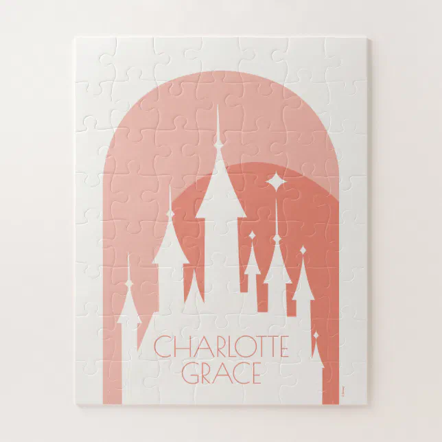 Personalized Disney Princess Pink Castle Jigsaw Puzzle | Zazzle