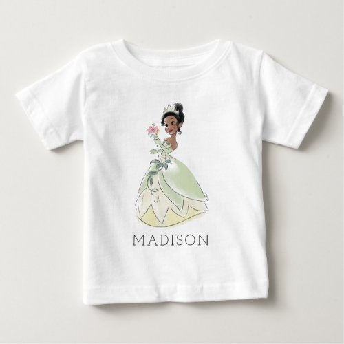 Personalized Disney Princess Tiana Watercolor Baby T_Shirt