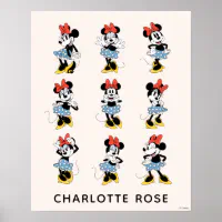 Minnie Mouse Floral Vintage Art, Disney CANVAS Home Decor, Gifts For Kids