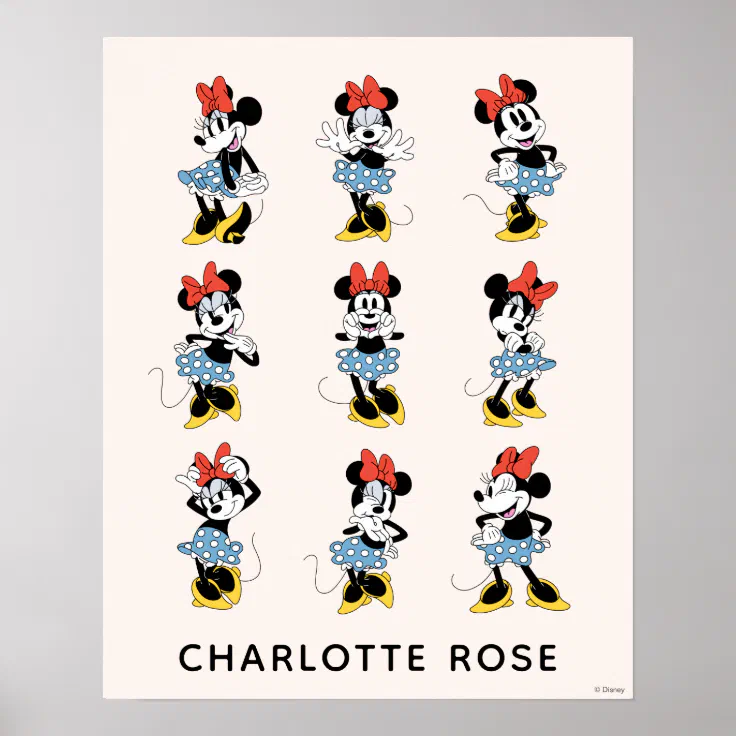 Personalized Disney's Minnie Mouse Emotions Poster
